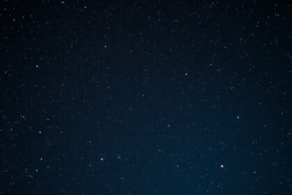 Férfiak és nők binokuláris csillagászattal az éjszakai égen.