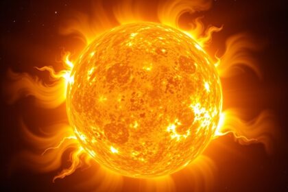 Fényes napfoltok a Nap felszínén