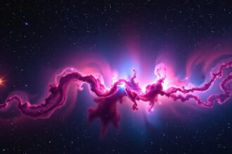 A Súlyzó-köd (M27) színes ábrázolása a nyári égbolton.