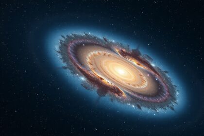 Triangulum-galaxis csodás képe a sötét égbolton