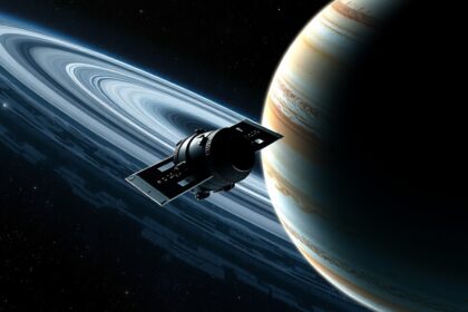 Voyager-2 űrszonda az Uránusz és gyűrűi mellett