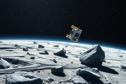 Hayabusa-2 szonda az aszteroidák felett a világűrben