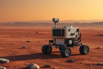 Sojourner marsjáró a vörös bolygón, mikrohullámú sütő méretű robot.