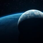 A Föld és a Hold távoli nézete az űrből.