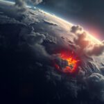 A Föld a Nap hirtelen kialvása után, sötét és viharos légkörben.