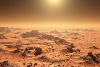Mars felszíne lenyűgöző, vörös tájjal és titokzatos formációkkal.