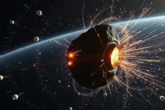 Aszteroida ütközés jelenete a DART küldetés során