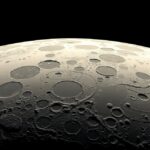 A Hold kráterekkel és hegyekkel, fény-árnyék kontraszttal