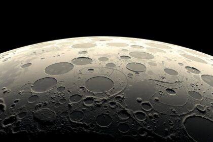 A Hold kráterekkel és hegyekkel, fény-árnyék kontraszttal