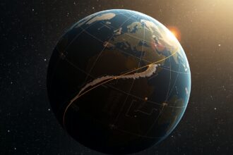 A Föld és a deklinációs vonalak az égen