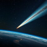 Halley-üstökös az űrben a Föld felett