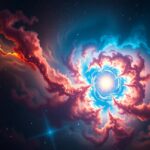 Színes planetáris köd ábrázolása az Univerzumban