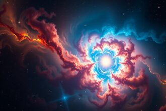 Színes planetáris köd ábrázolása az Univerzumban