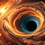 Akkréciós korong egy fekete lyuk körül gáz- és porfelhőből.