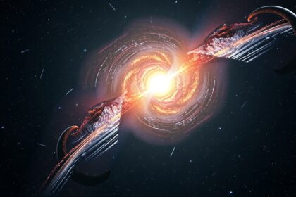 Aktív galaxismag sugárzása és csillagok a térben