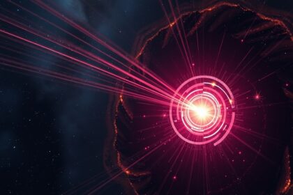 Kozmikus pulzár sugárja a sötét univerzumban