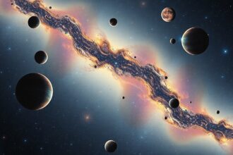 Egy párhuzamos univerzum ábrázolása a multiverzum elmélet alapján.