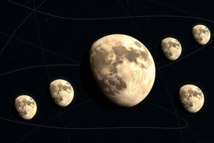 A Naprendszer legnagyobb holdjainak illusztrációja