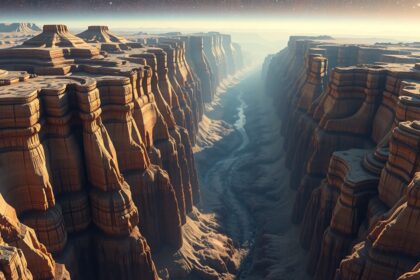 A Naprendszer legmélyebb kanyonja látványos szurdokokkal.