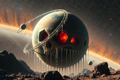 Bizar exobolygó egy félelemkeltő küllemű planetáris kép.