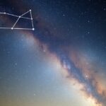 Csillagkép és madár az éjszakai égbolton