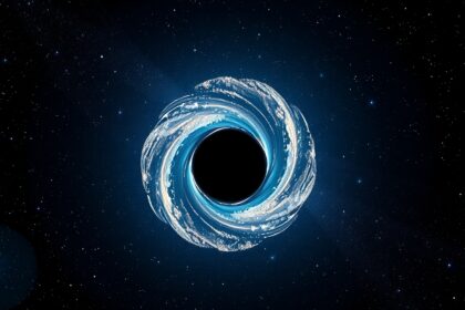 Fekete lyuk a Univerzumban, asztrofizika és csillagászat témában.