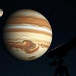 Galileo távcsöve és Jupiter holdjai az éjszakai égbolton
