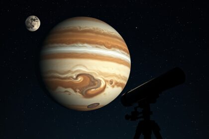 Galileo távcsöve és Jupiter holdjai az éjszakai égbolton