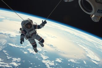 Alekszej Leonov űrsétája az űrben, drámai pillanatban.