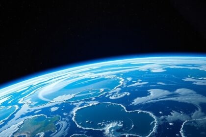 A Föld képe az űrből, a végtelen kozmoszban.