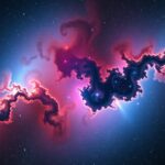 Színes Trifid-köd asztrofotó, csillagászati részletek kiemelése.