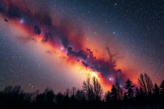 Orion-köd és csillagképek az éjszakai égbolton