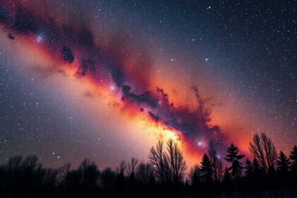 Orion-köd és csillagképek az éjszakai égbolton