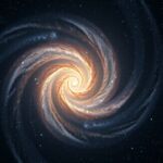 Szélkerék-galaxis spirálkarjai fényes univerzális háttérrel.