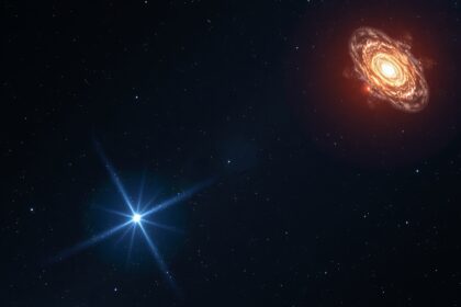 Rigel, a kék szuperóriás csillag az Orion csillagképben.