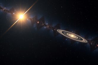 Procyon csillag és kísérője az éjszakai égbolton.