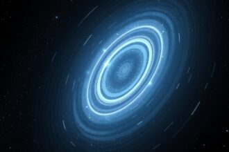 Digitális ábra az Achernar csillagról és forgásáról