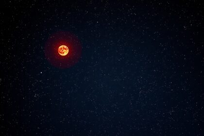 A vörös Antares csillag a csillagos égbolton