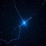 Spica, a Szűz csillagkép kék gyémántja az éjszakai égen.