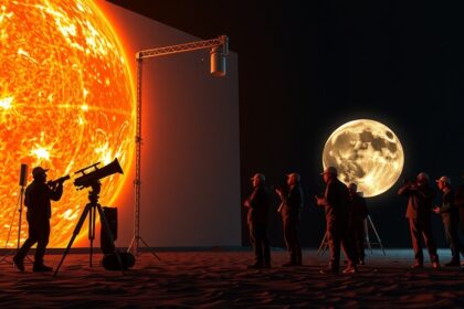 Csoportos napfolt megfigyelés napvetítő ernyővel.