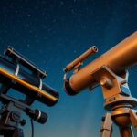 Lencsés és tükrös távcső az éjszakai égbolton.