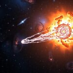 Csillagrobbanás ábrázolása: nóva és szupernóva eseményei az Univerzumban.