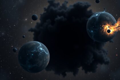 Sötét anyag és sötét energia galaktikus illusztrációja