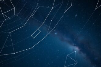 A Göncölszekér és más csillagképek az éjszakai égbolton.