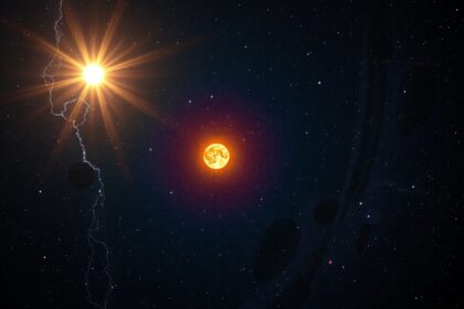 A Nap és a Szíriusz összehasonlítása az éjszakai égen.