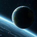 Föld a világűrből nézve, bolygó és csillagok az űrben.