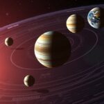 A TRAPPIST-1 rendszer bolygói a csillag közelében.