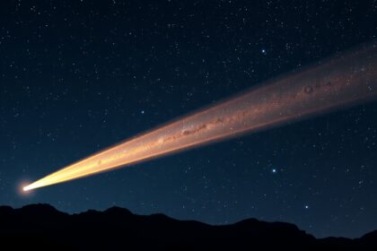 Tsuchinshan-ATLAS üstökös C/2023 A3 látványa csillagos éjben