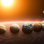 A Naprendszer nyolc bolygója a Nappal a háttérben.