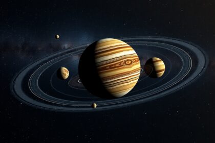 Jupiter és holdjai az űrben, gyönyörű kép a naprendszerről
